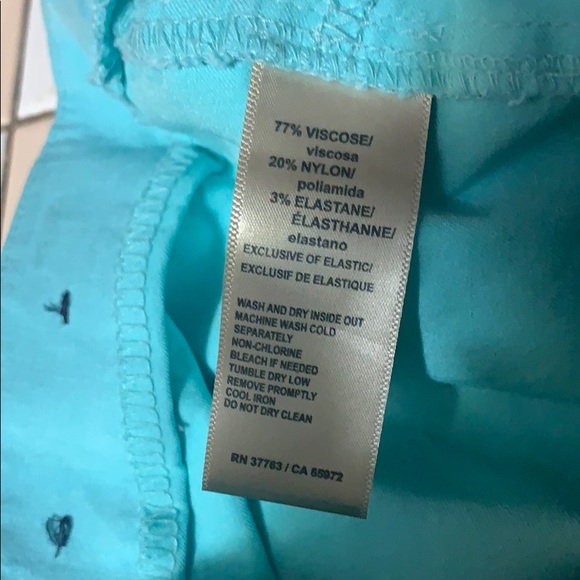 Rafaella Comfort Pull On Light Teal Capris, Size12 - Picture 6 of 7